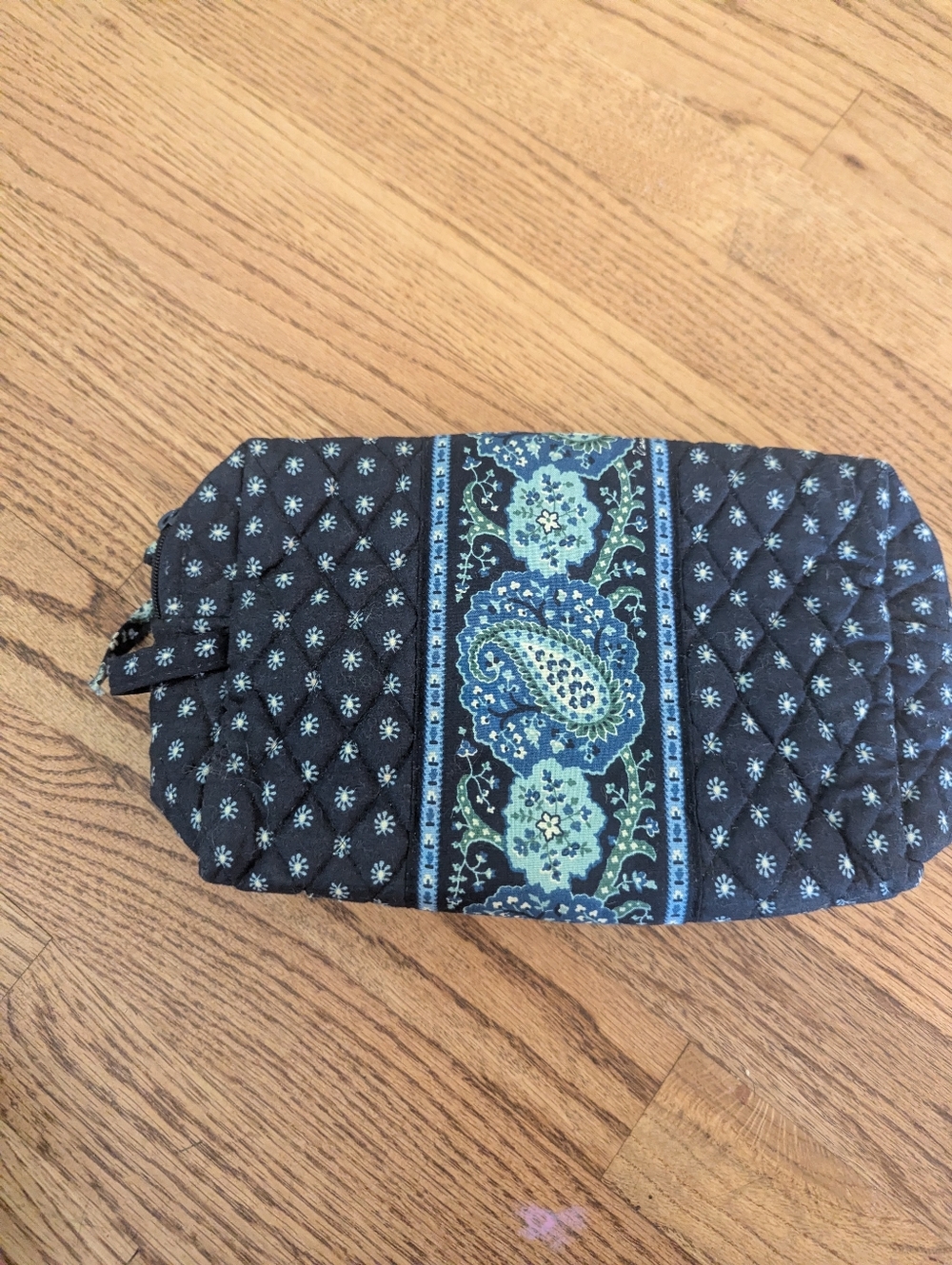 Vera Bradley Vintage Makeup Cosmetic Travel Bag 2002 Paisley Blue Cotton